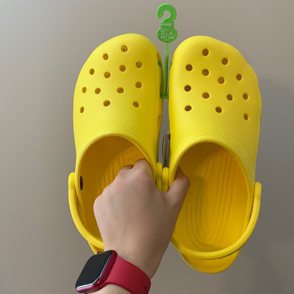 Neon Yellow Crocs